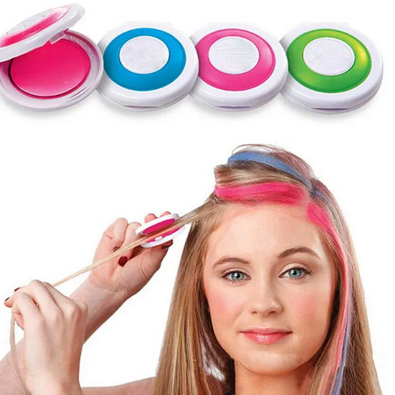 4 Color Hair Dyeing Pressed Powder No Stimulation Easy To Clean Disposable Temporary Hair Coloring Powder Hair Coloring Products - Цвет: IF522A