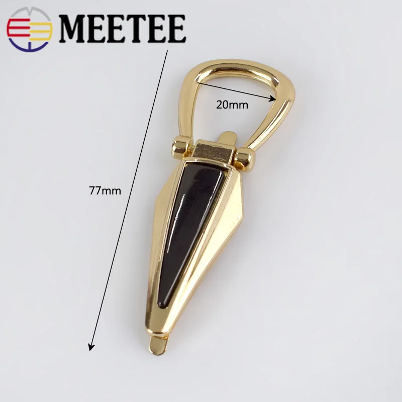 Meetee 5/10 шт. 77 мм крючок для сумки с декоративной металлической пряжкой и Материал Сумки из натуральной кожи Чемодан цепи вешалка оборудования для художественного оформления ногтей, ручная работа аксессуары AP631