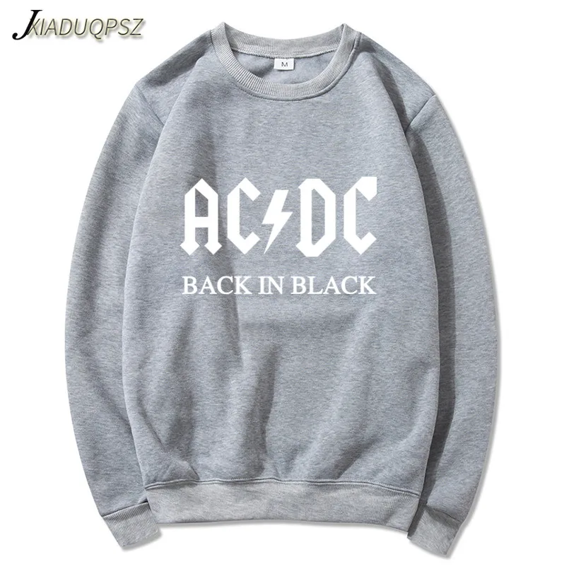 Мужская s музыка буквы AC/DC Группа рок мужская толстовка с принтом осень acdc Графический o-образный вырез толстовки wo мужчины Suprem свободная толстовка с капюшоном - Цвет: WY72 Grey