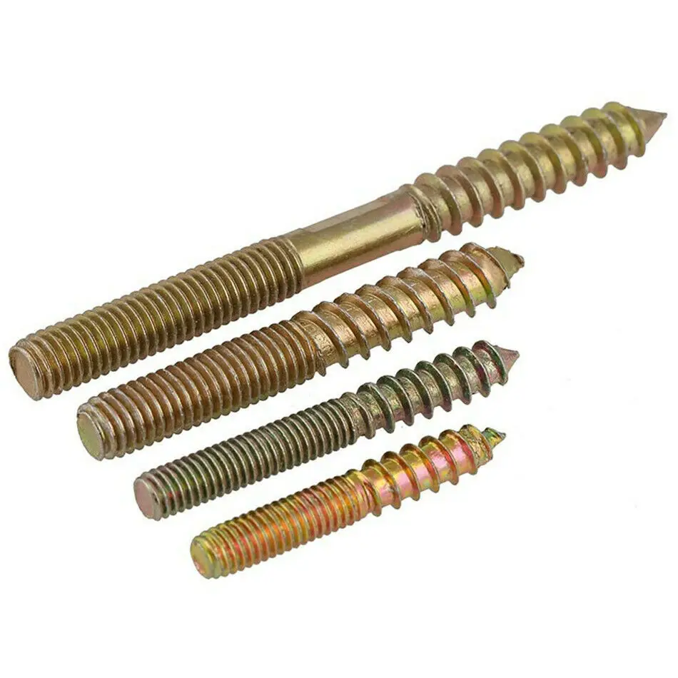 M6 M8 Hanger Bolts Double Ended Thread Lag Screws Wood Screws  Furniture Fixing Self Tapping Screws Color Zinc Plated
