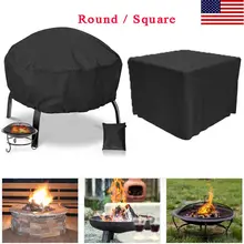 США огонь яма крышка водонепроницаемый 420D сверхмощный квадратный/круглый патио огонь чаша крышка