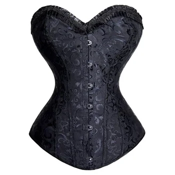 

Sexy Steampunk Corsets Bustiers Top Black Lace Up Bandage Corsets Retro Strapless Gothic Party Overbust Corset Top Bustier Mujer