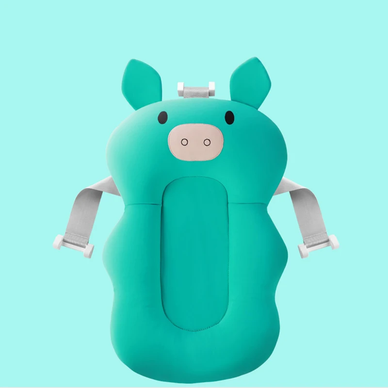 GreenPig Детская переносная воздушная подушка для душа, коврик для ванной, нескользящий коврик для ванной, безопасность для новорожденных, детское сиденье для купания - Цвет: GreenPig