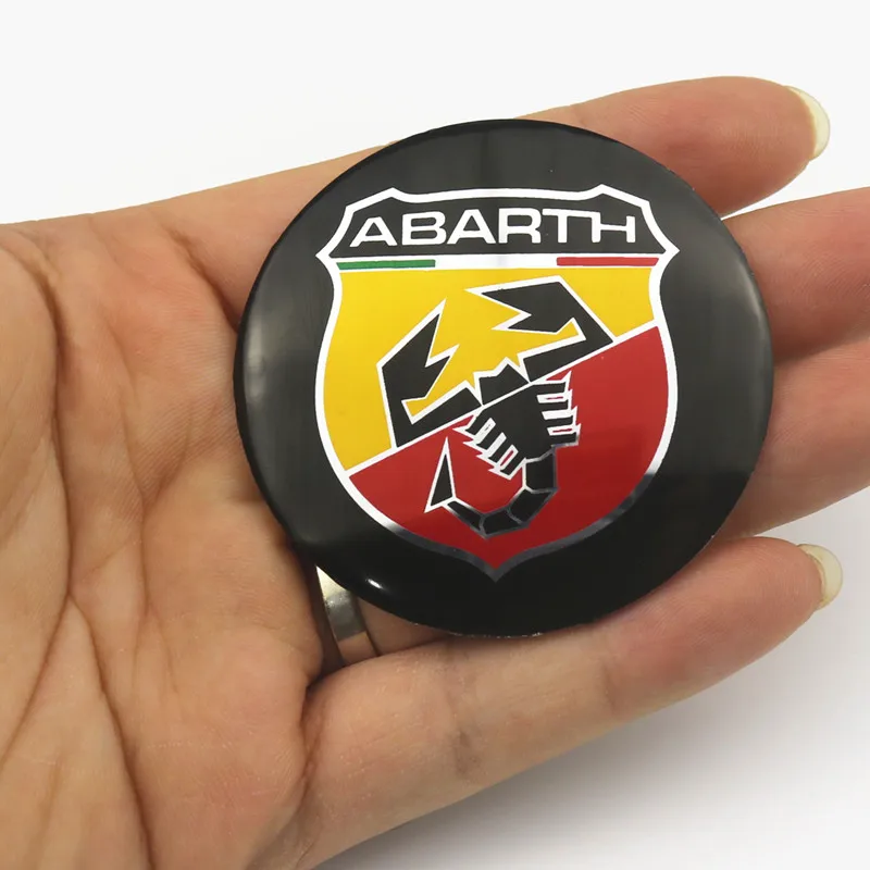 4 шт., 56,5 мм, для abarth, логотип, алюминиевая Автомобильная эмблема, для центра колеса, наклейка, обод, значок для fiat punto abarth 500, stilo ducato