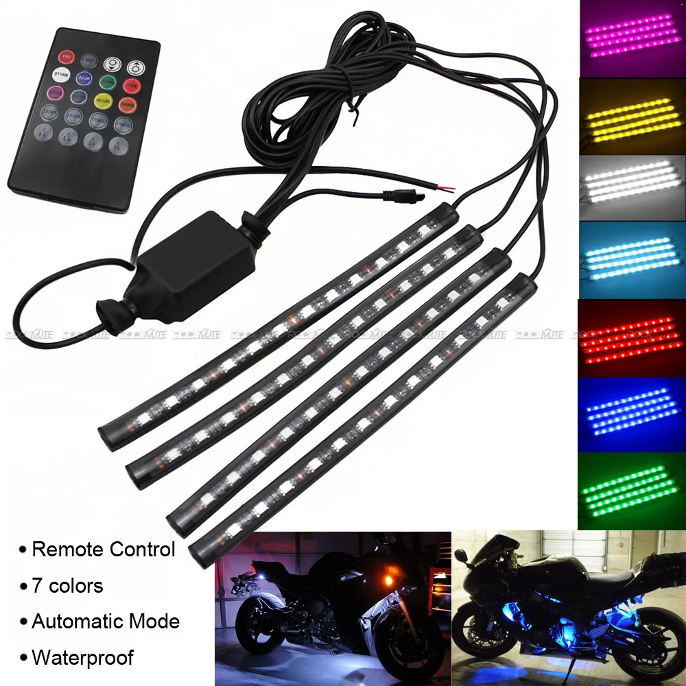 

Motorcycle RGB LED Strip Atmosphere Decorative Lights Remote Control For Yamaha YZF-R1 YZF-R6 YZF-R25 YZF-R3 YZF-R125 YZF-R15