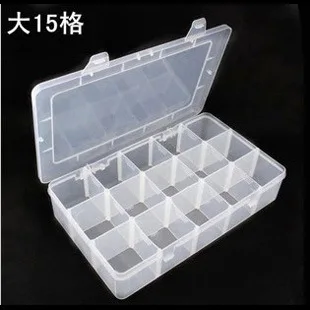 

Adjustable Jewelry Tool Box Beads Pills Organizer Nail Art Tip Storage Box Case Hard Transparent Plastic Storage Box 15Grids