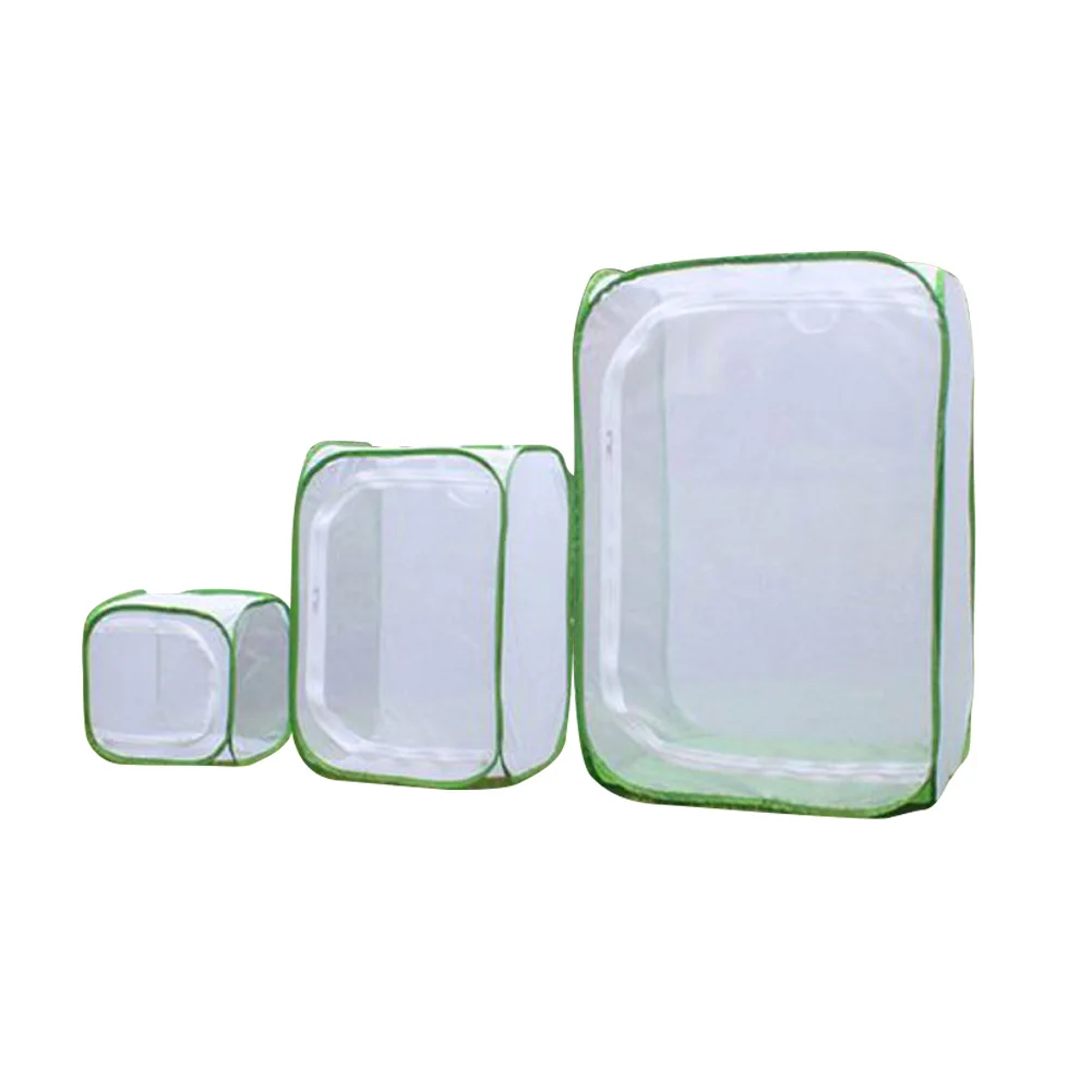 Net Cloth Light Transmission Mantis Seedling Incubator Breeding Home Handle Pet Zipper Butterfly Grasshopper Insect Cage Folding