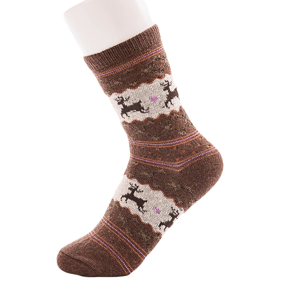 1 пара, женские теплые носки, рождественские носки с принтом оленя, плотные женские дышащие удобные носки до середины икры, Meias носки