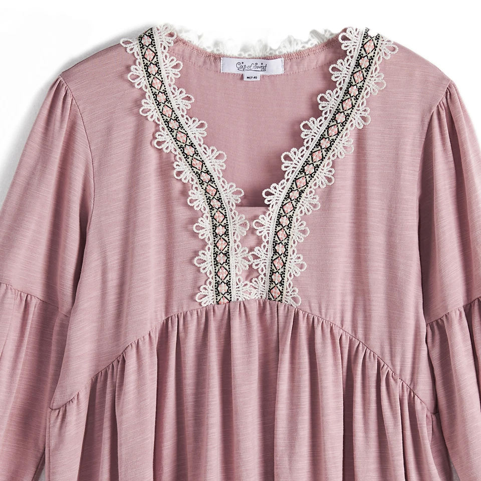 CupofSweet платье-рубашка с вышивкой для девочек Костюмы осень в Корейском стиле; модная одежда с длинными рукавами, Элегантные повседневные Детские платья для девочек