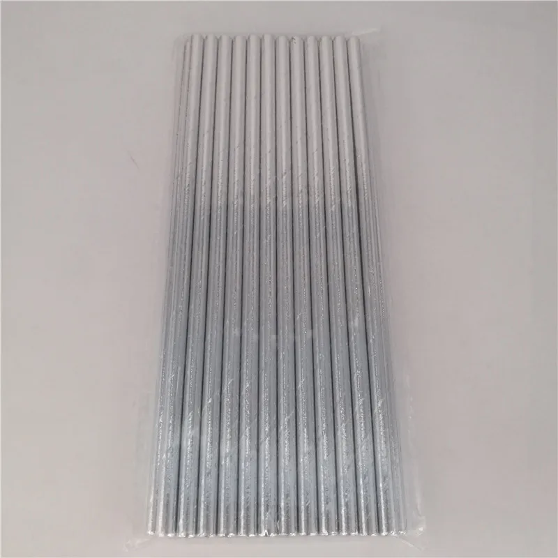 hot silver 25 шт. золотистого и серебряного цвета, в форме сердца, звезды, фольги, в полоску, бумажные соломинки для детей, дня рождения, свадьбы, вечеринки, для детского душа, для украшения мероприятий, для питья - Цвет: hot silver