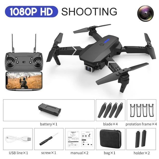 2021 NEW Drone 4k profession HD Wide Angle Camera 1080P WiFi fpv Drone Dual Camera Height Keep Drones Camera Helicopter Toys 1080P-1Battery