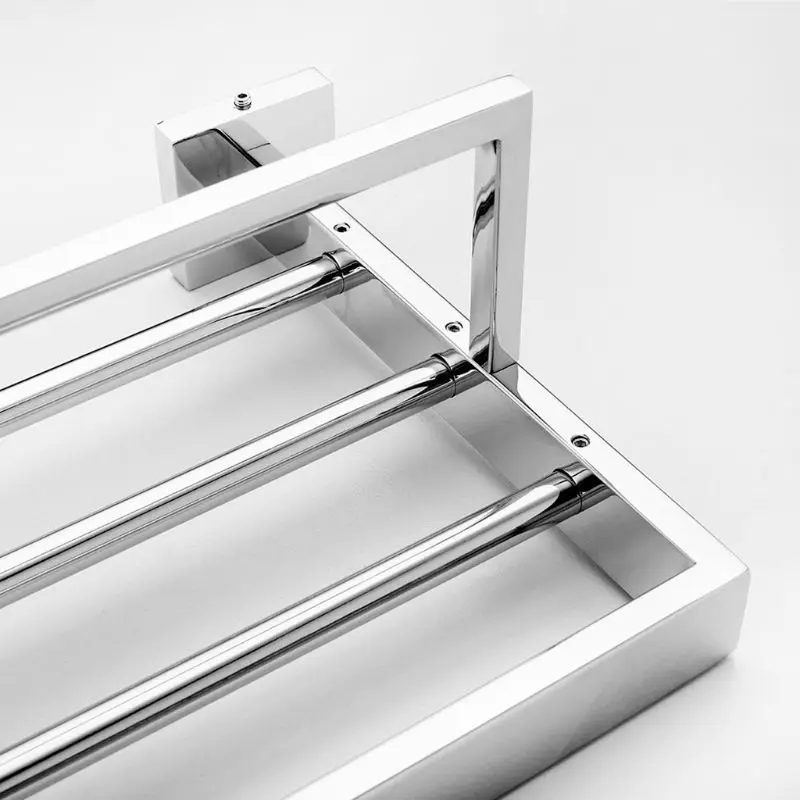 304 Stainless Steel Towel Rack Bathroom Rack Towel Bar Hotel Project Bright Brushed Double Towel Rack Bathroom Accessories