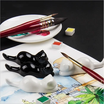 

Creative Cute Cat Pen Holder Ceramics Pen Stand Bracket Storage Rack Gift Stationery Supplies