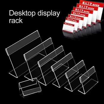 

Acrylic Clear Desktop Sign Label Display Holder Price Name Card Tag Stand Rack