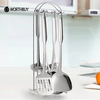 

Maiyuansu Multifunction Kitchen Tool Set With Holder Stainless Steel Kitchenware Soup Ladle Spatula Kitchen Cooking Utensils Set