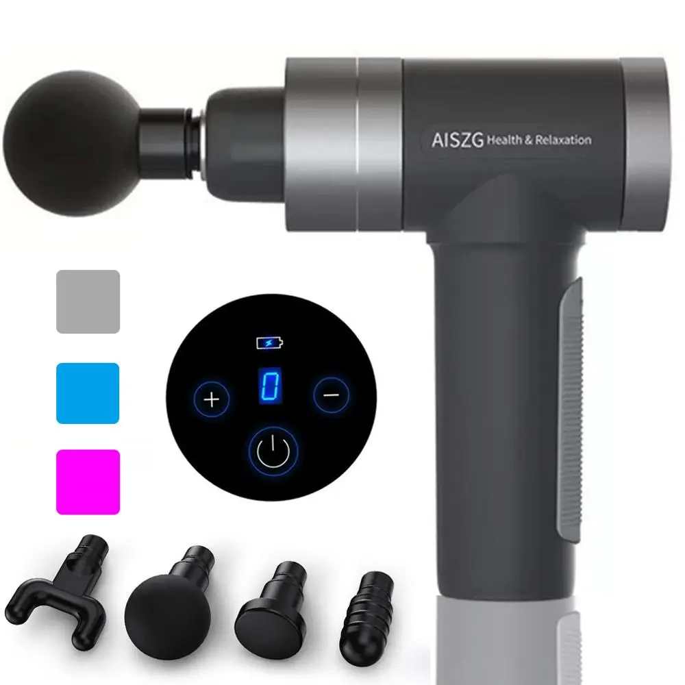 Массажный пистолет с ЖК-дисплеем Аккумуляторный перкуссионный Массажер для