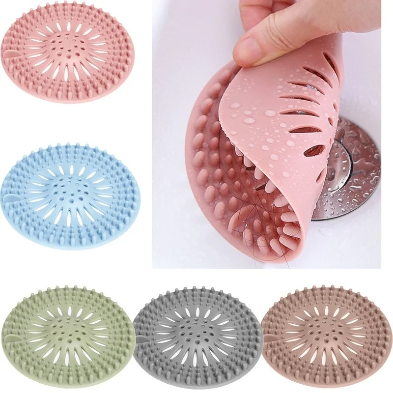 Vigor Bathroom Bathtub Hair Catcher Durable Silicone Hair Stopper Shower Drain Covers(Bulk 3 Sets)