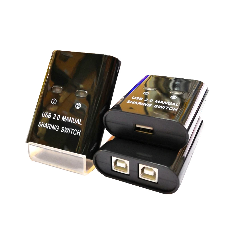  USB 2-port printer switch sharer manual usb switcher 2 in 1 out splitter U disk USB keyboard mouse 