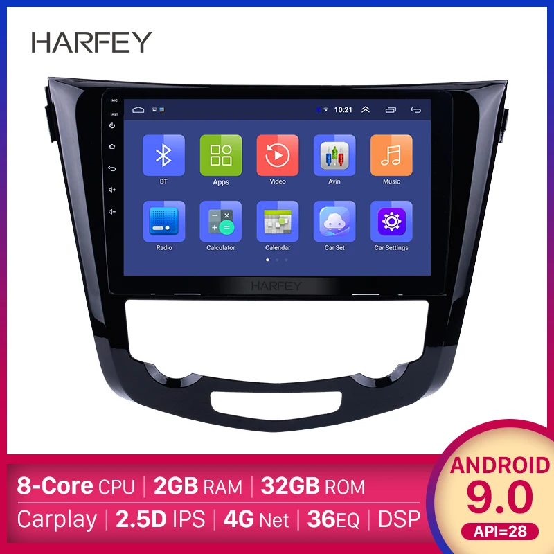 Harfey HD 10 1 &quotAndroid 9 0 Автомобильный GPS авто радио для Nissan QashQai X-Trail 2014 Bluetooth медиа