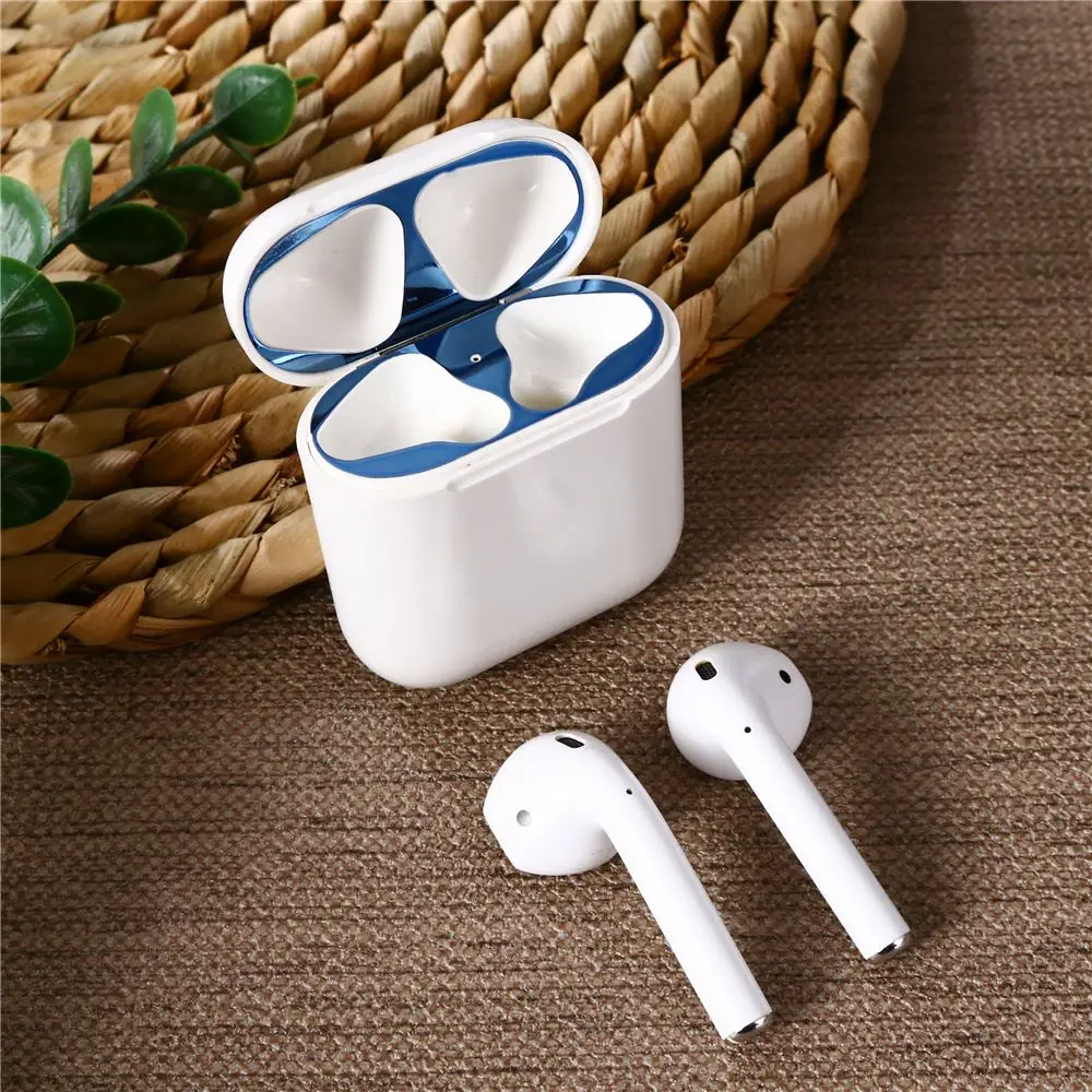 Для Airpods 1 2 Универсальный чехол из искусственной кожи Змеиный узор оболочки беспроводные наушники противоударный анти-капля защитный чехол - Цвет: Dustproof Sticker 2