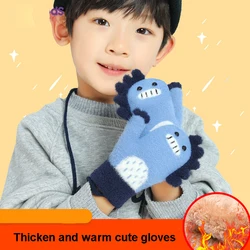 Mitten for Children Rabbit Fur Thick Warm Cute Knitted Mittens For 6-12 Years Baby New Hanging Neck Winter Glove Soft Baby Glove