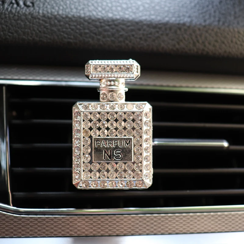 Auto Aroma Diffusor Bling Diamant Parfüm Flasche Dekor für Auto Air Vent  Clip Lufterfrischer In Auto Innen Dekoration Auto parfum