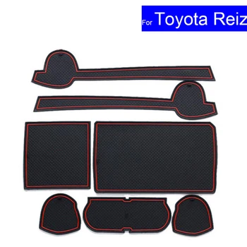 

7 Pcs Non-slip Car Door Gate Slot Mats Carpets Position Cup Holder Pads For Toyota Reiz 2010 2011 2012 2013 Door Groove Mat