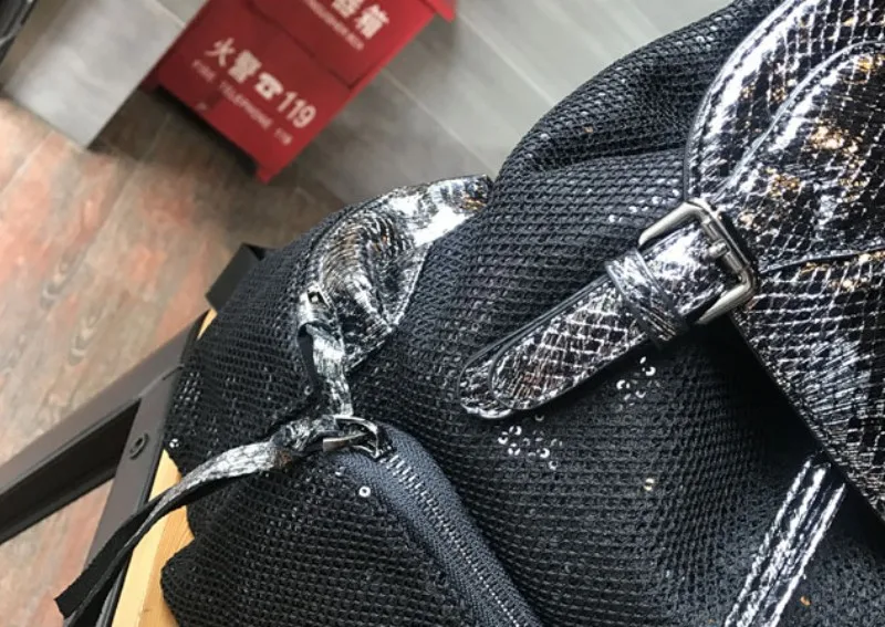 Школьный ранец модный походный рюкзак, Женский сетчатый черный повседневный рюкзак на шнурке школьный рюкзак для ноутбука для женщин