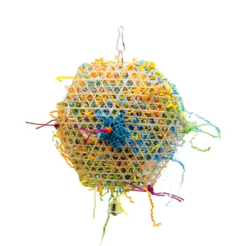 

Parrot Bird Toys Pet Parrot Bird Bites Climb Chew Toys Colorful Hanging Brushed Grass Rope Toy Fruit basket Canary