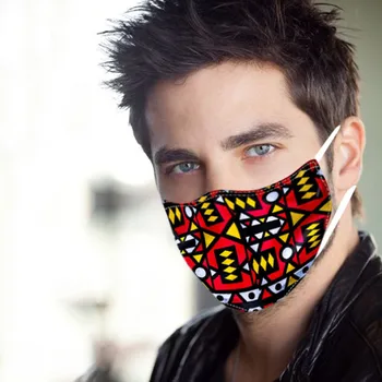 

1/3/5PCS Polyester No-disposable Face Mask Fashion Breathing Natural Printed Adult Design Mask Mouth Mask With Design Masque