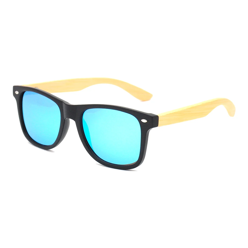 Солнечные очки в оправе из настоящего бамбука, поляризованные тёмные очки для мужчин и женщин, UV400, зеркальные линзы, деревянные очки LS5003 очки женские - Цвет линз: C4