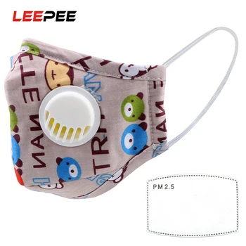 

LEEPEE Anti-Pollution PM2.5 Breathing Valve Anti Dust Kids Mouth Mask with 1 Filter Kids Cotton Mouth Face Mask