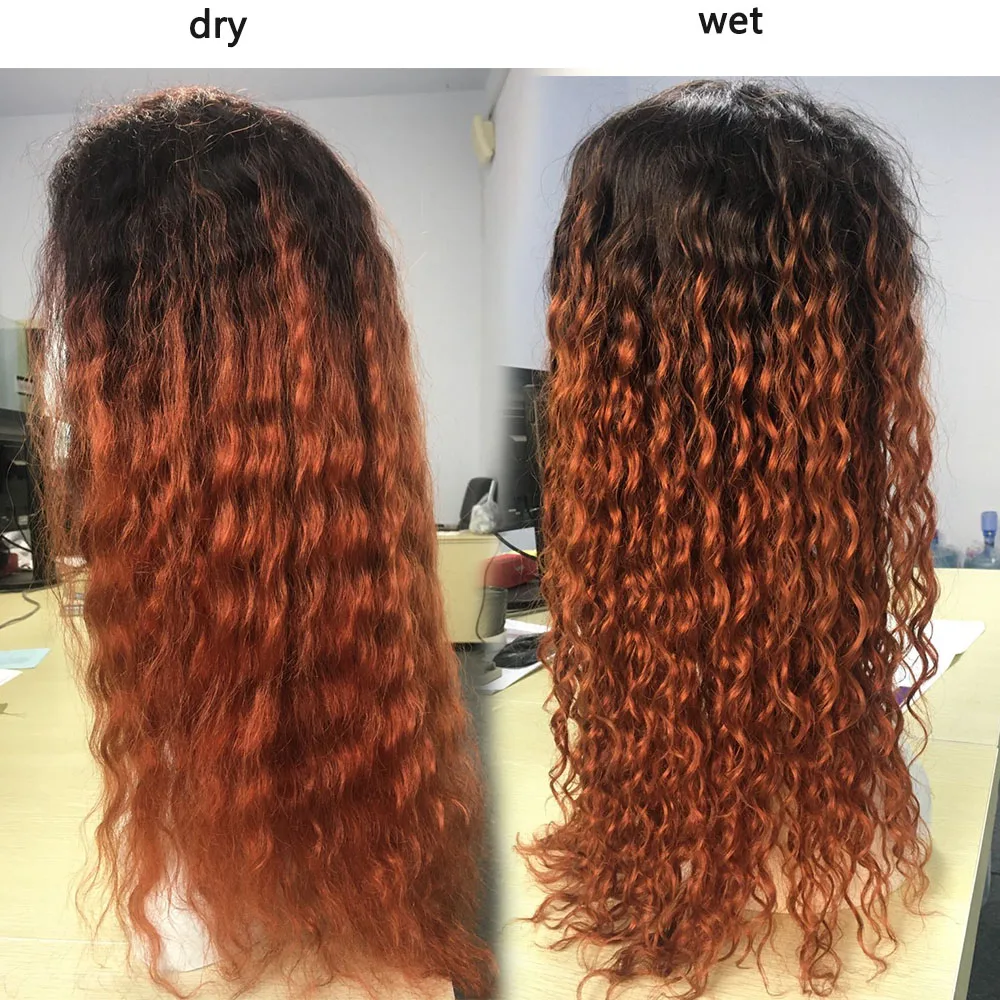 LADYSTAR Омбре человеческие волосы на кружеве парики бразильские влажные и волнистые волосы remy волна воды парики для черных женщин с детскими волосами
