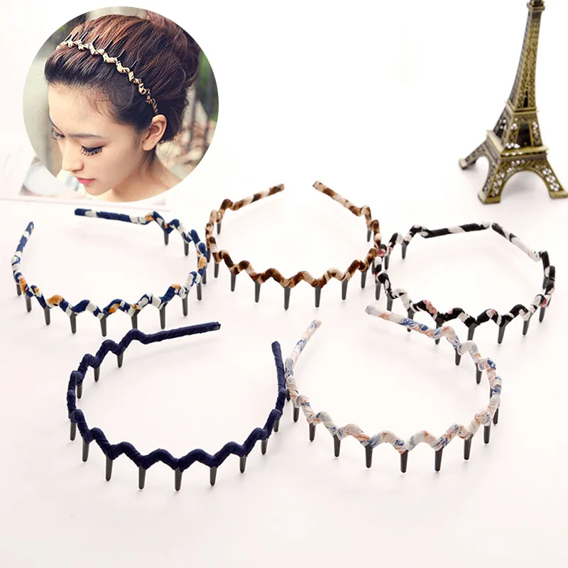 Fashion Wave Zigzag Band Notched Hairband For Mens Women Unisex Simple