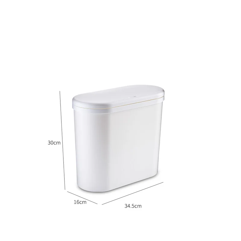 Trash Bin Office Japanese Press Simple Fashion Bathroom Kitchen Large Covered Push Trash