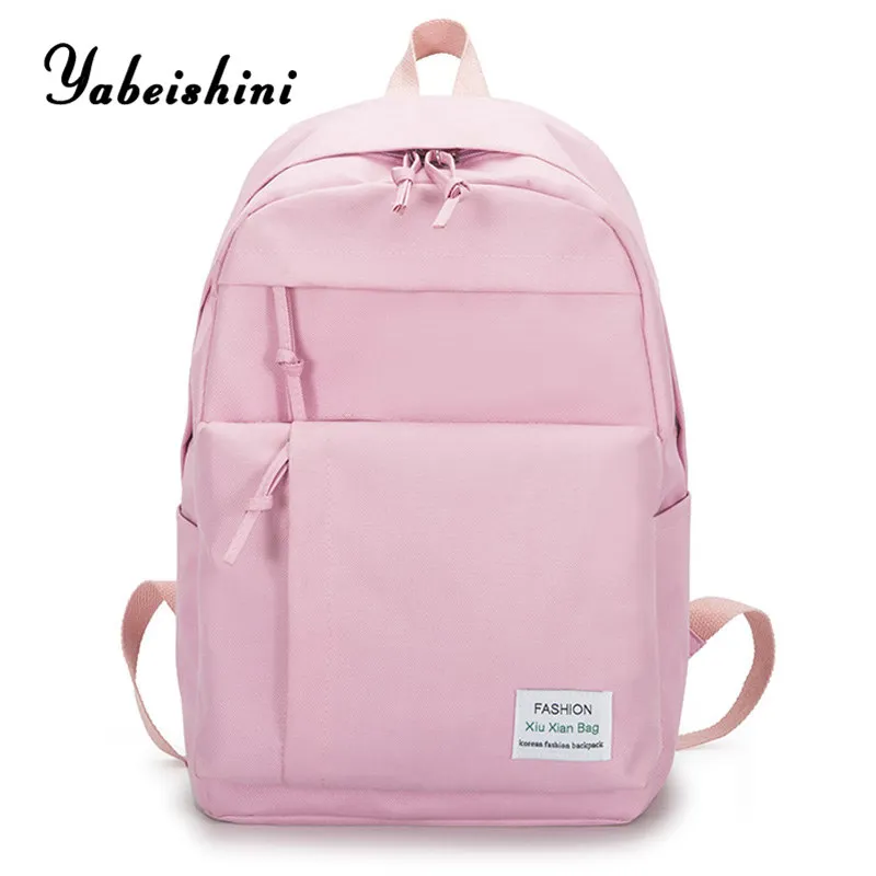 

Classic waterproof canvas women backpack Large capacity multiple zip pocket Backpacks Travel bag Teenage Girls Schoolbag