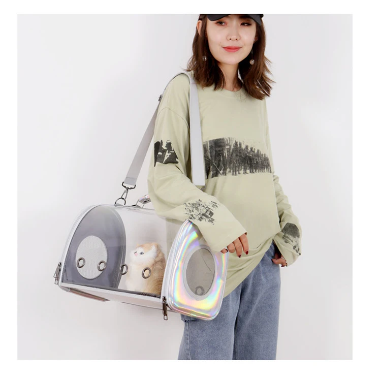 Переноска для кошек прозрачная переносная коробка домашних животных сумка
