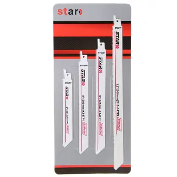 

4Pcs Bi-Metal 150/200/225/300mm Reciprocating Sharp Saw Blades Set Effective Flexible For Cutting Wood Woodworking