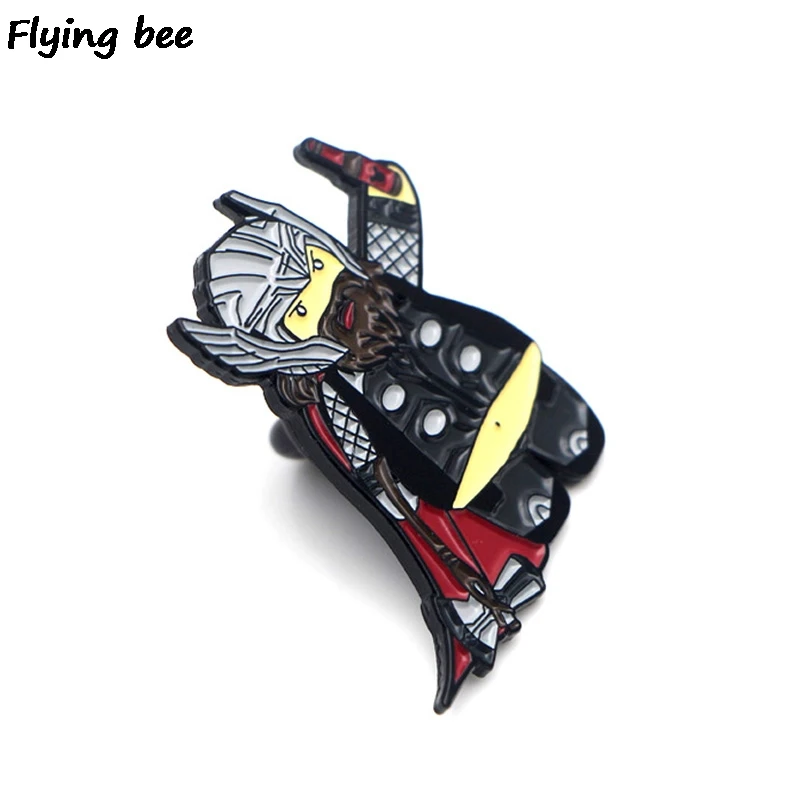 Flyingbee Мультфильм Тор булавки смешная брошь и прищепки эмалированные значки значок на лацкан значок для рюкзака шляпные булавки для друзей X0451