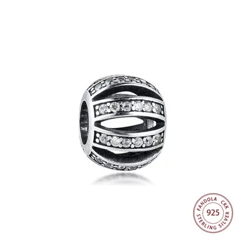 

Authentic 925 Sterling Silver Openwork Pave Barrel Charms Beads for Jewelry Making Fit Original Bracelet Women Jewellery