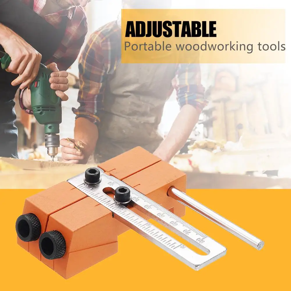 

Woodworking Holes Puncher Excellent Aluminum Alloy Stainless Steel Drilling Fixture Hole Jig Kit Locator Drill Guide Set
