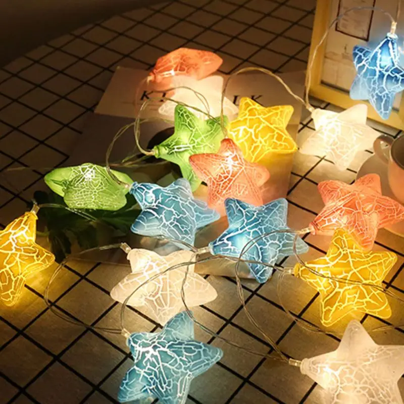 40 LEDs Cracks Star String Light Lovely Decorative LED Party Holiday Lamp Home