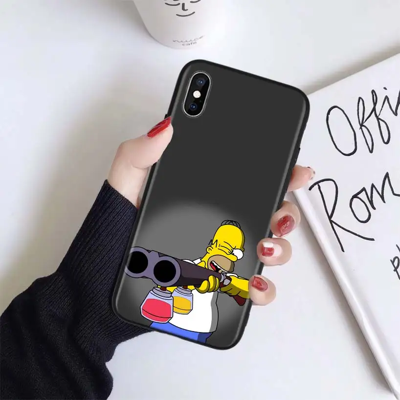 Чехол Homer J. Simpson для Apple iphone 11 Pro XR XS Max X 7 8 6 6S Plus 5 5S SE Черный силиконовый чехол для телефона - Цвет: BS254-2