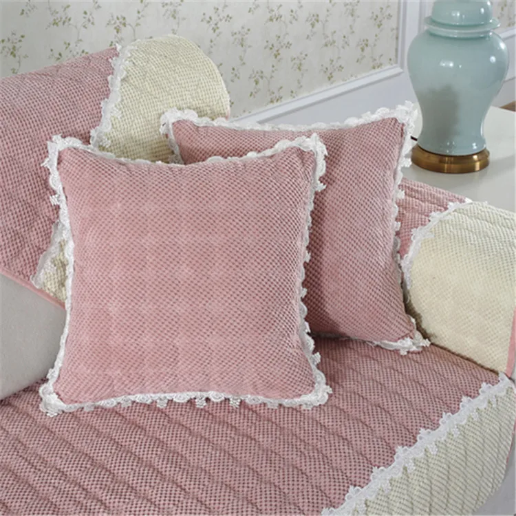 pink Короткие Плюшевые Чехлы для мебели, зимние чехлы для диванов, плотные однотонные чехлы для диванов, для гостиной DW225 - Цвет: pink