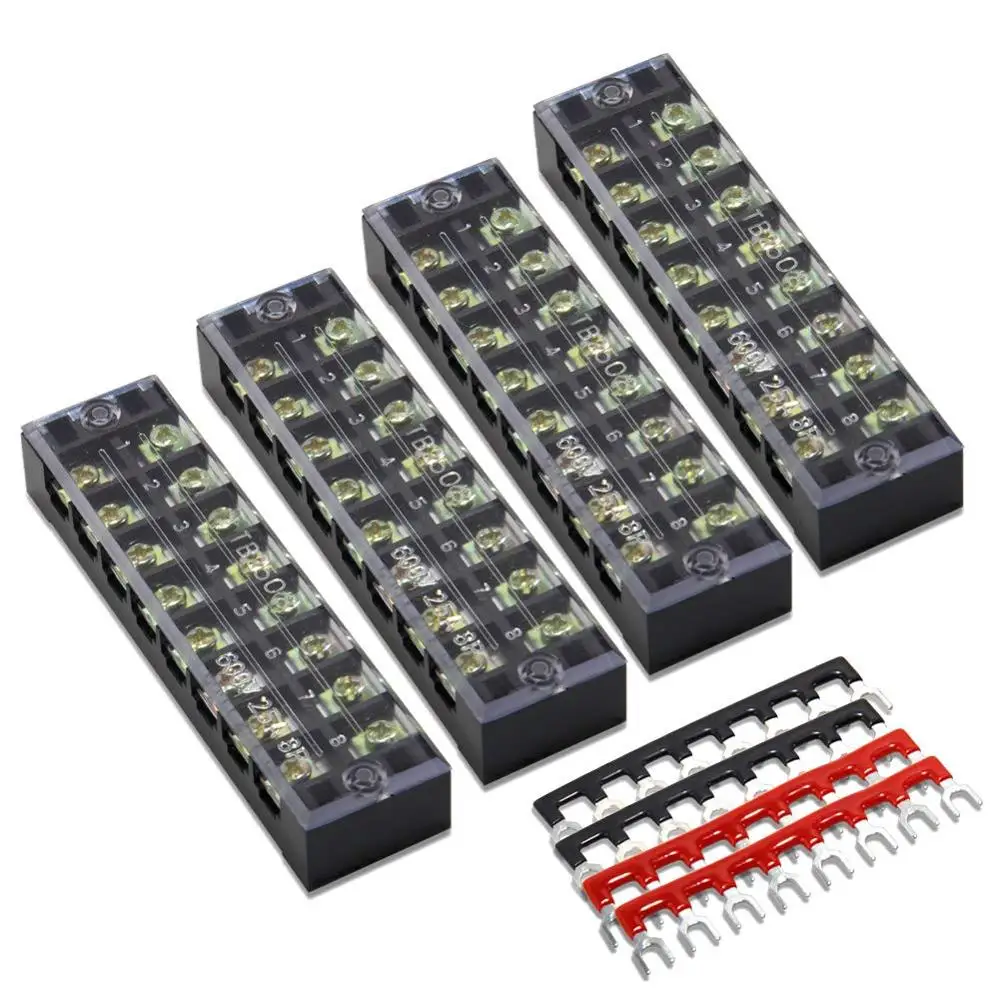 Electrical 6A AMP Terminal Block 12 Way Connector Barrier Strip Chock Electrical Blocks Screw
