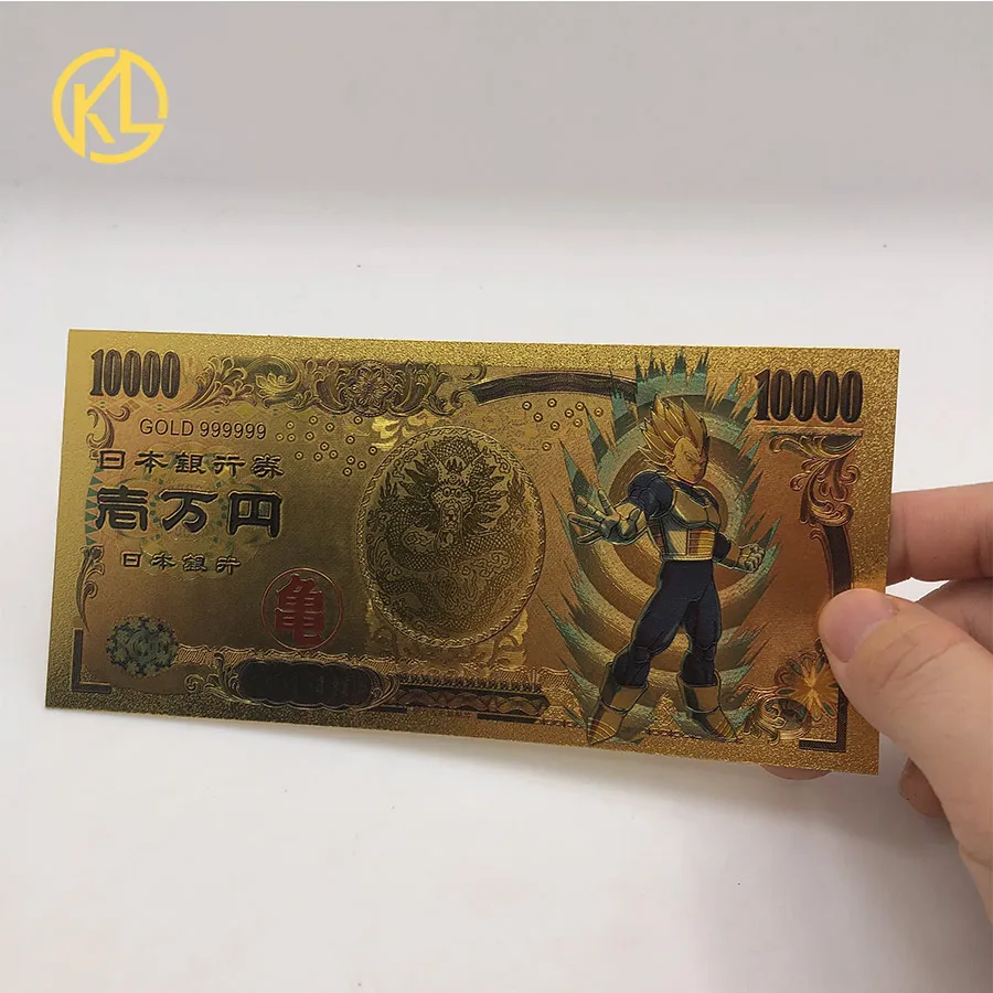 5 новых типов Японский дракон мультфильм 10000 иен Золотая фольга банкноты для детей хороший подарок