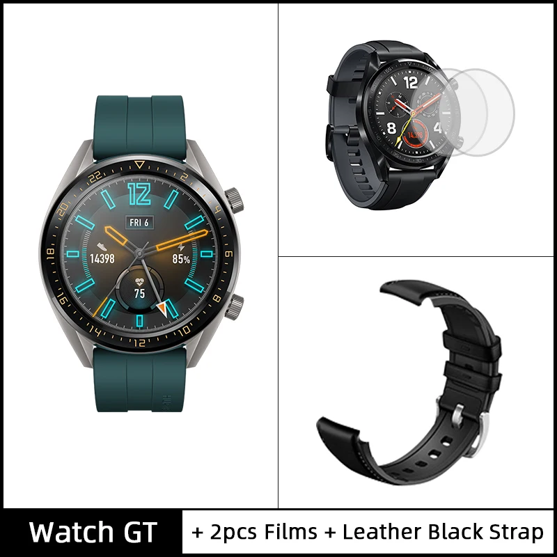 Add Black Leather3 Глобальная версия HUAWEI Watch GT Смарт-часы 1,39 ''AMOLED экран 14 дней Срок службы батареи 5 атм водонепроницаемый трекер сердечного ритма Скидка 600 руб. /. При заказе от 5500 руб. /Промокод: newyear600 / К - Цвет: Add Black Leather3