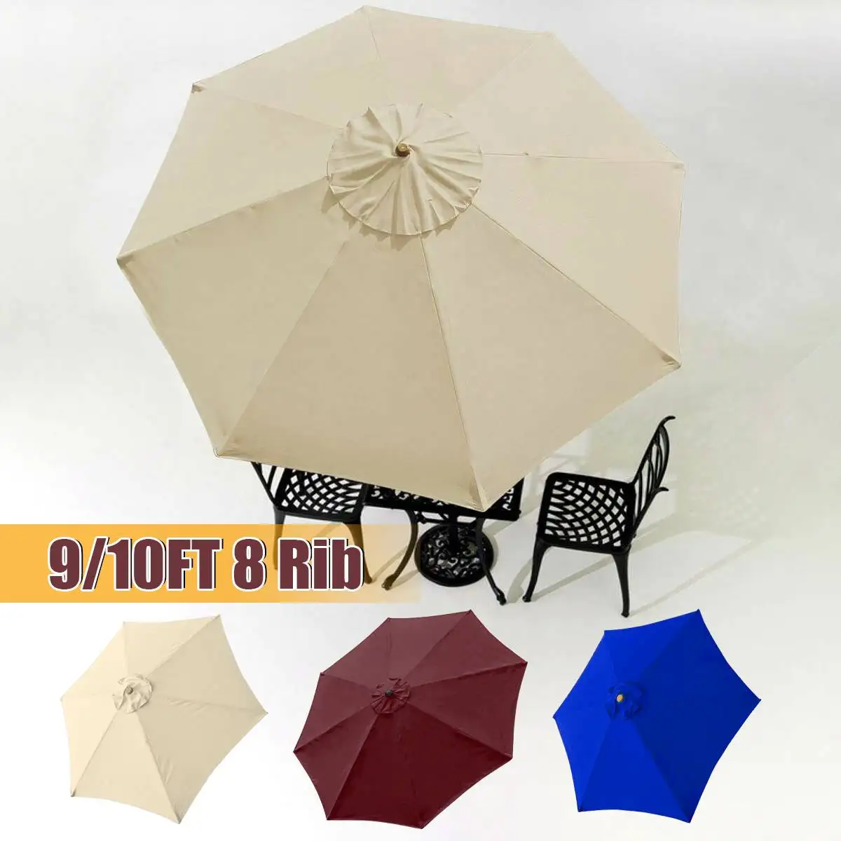 Patio Umbrella Top Canopy Replacement Cover Fit 9 10 8 Rib Garden Outdoor Market Beach Waterproof Canopy Sun Shelter Cover Aliexpress