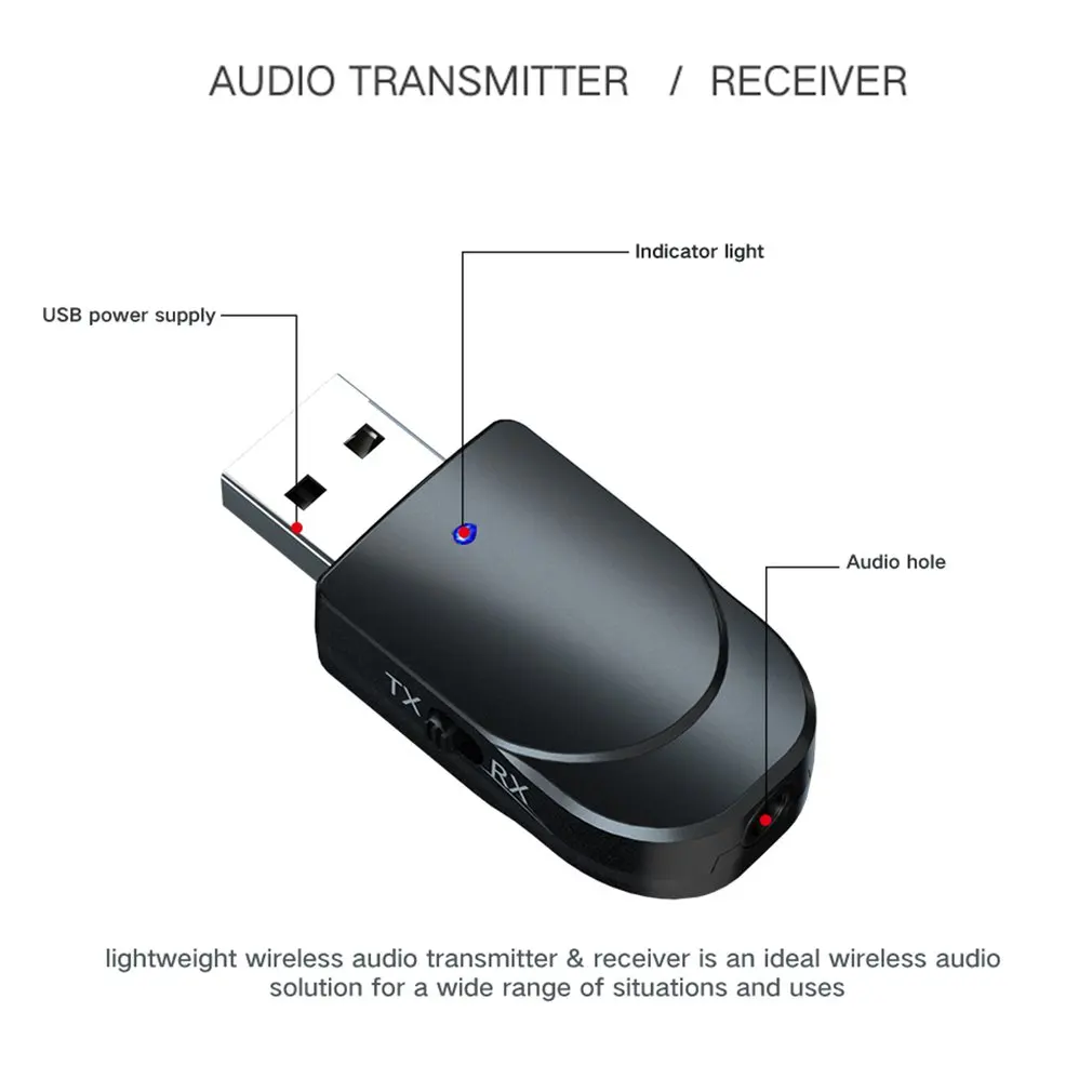 Bluetooth 5,0 аудио приемник передатчик 3 в 1 Мини 3,5 мм разъем AUX USB стерео музыка беспроводной адаптер для ТВ автомобиля ПК наушники
