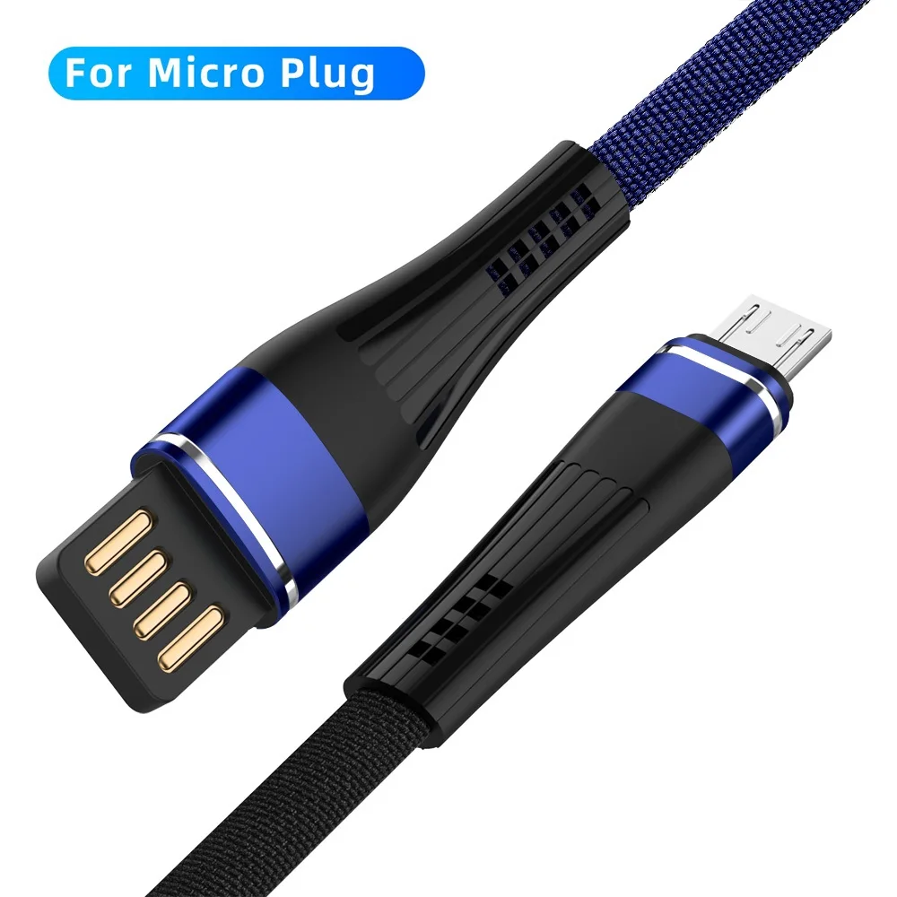 Micro usb type C кабель для быстрой зарядки для samsung Galaxy S10 S9 Usb c Supercharging шнур для huawei P20 P30 lite USB-C type c Cabo - Цвет: Blue For Micro